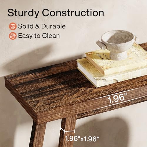 70.9" Extra Long Console Table for Entryway, 2-Tier Narrow Wood Sofa Table, Rustic Brown P32916