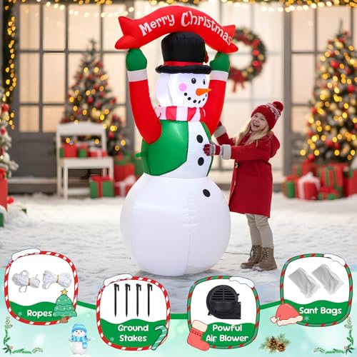4 FT Christmas Snowman Inflatable with LED Lights Indoor Outdoor Decor E952