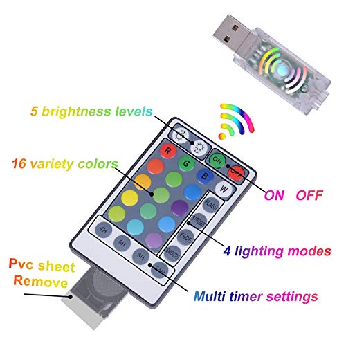 Fairy Curtain Lights - 16-Color Changing String Lights with Remote R5187