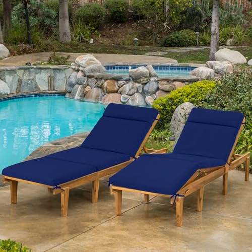Chaise Lounge Cushion 72x21x3 Inch Set of 2 Outdoor Patio Cream B783089