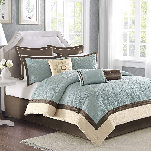 Madison Park Cozy Comforter Set King Blue 9 Piece D669907