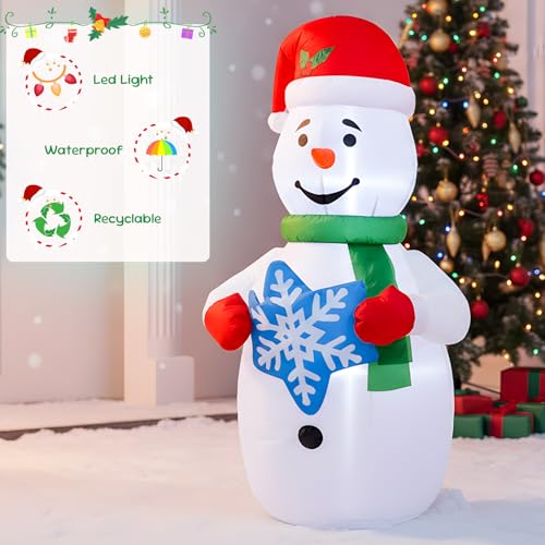 4 FT Christmas Snowman Inflatable with LED Lights Indoor Outdoor Decor E952