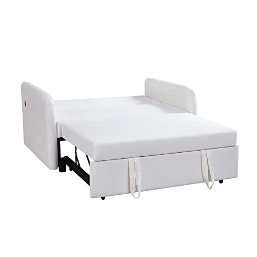 Velvet Tufted Futon Sofa Bed with Adjustable Backrest O99053