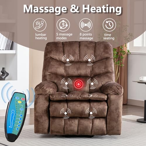 Phoenix Home Power Lift Chair Recliner with Massage and Heat, Green Grey C249534