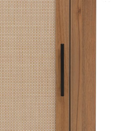 ZeHuoGe Corner Storage Cabinet with Rattan Door O376