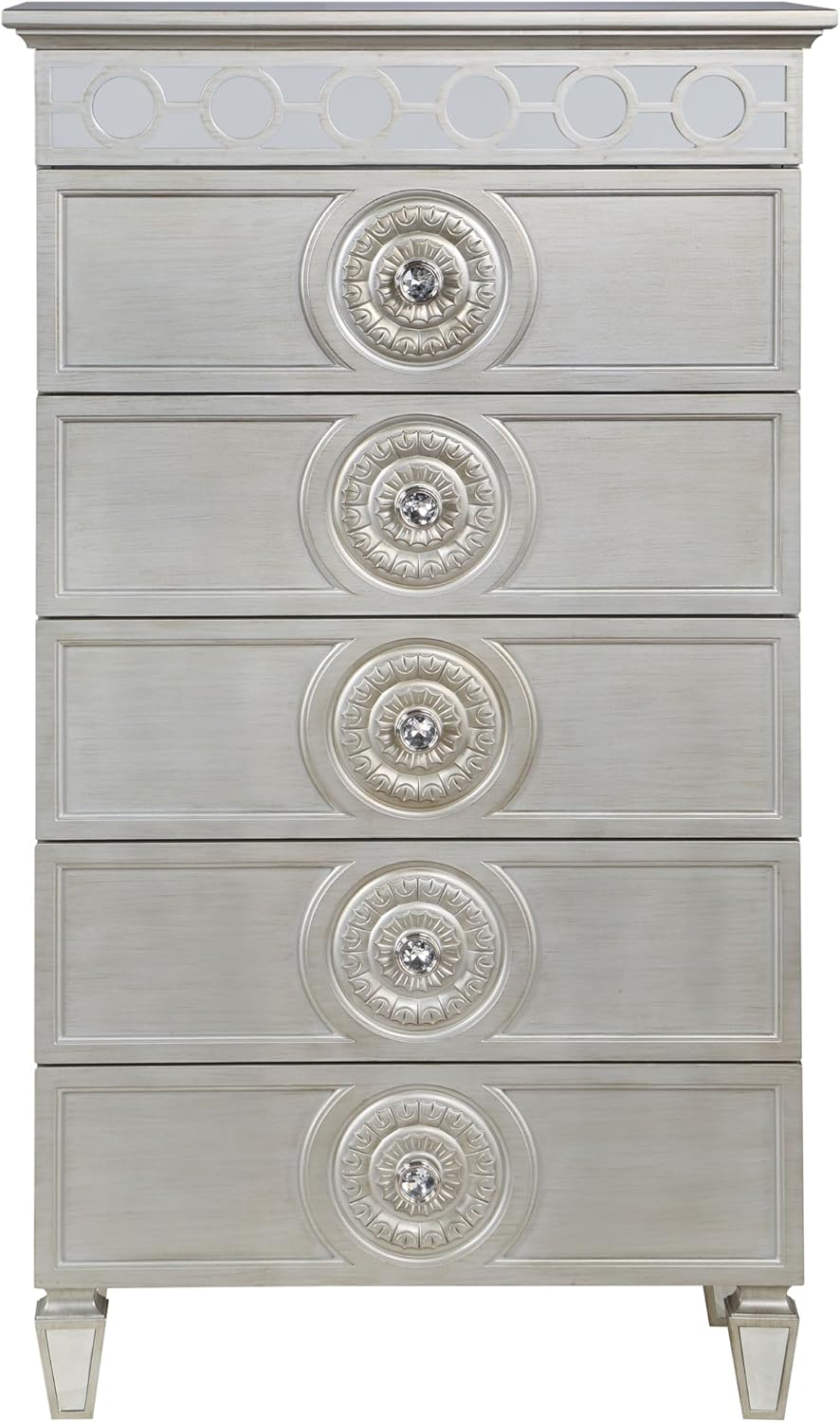 Varian Chest, Silver & Mirrored Finish H711656