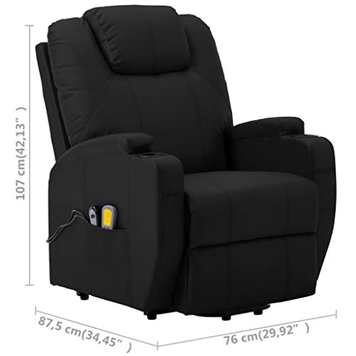 vidaXL Electric Power Lift Massage Chair with Vibration, Black Faux Leather N279187