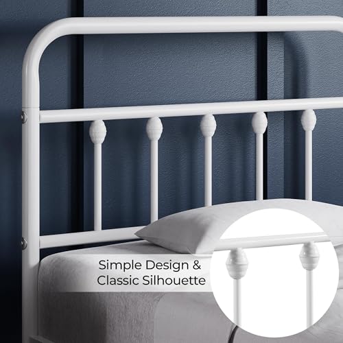 Yaheetech Classic Metal Platform Bed Frame with Victorian Headboard, Full Size Black T81083