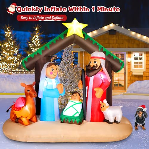 8 FT Christmas Inflatables Santa Claus with Gifts Bag, LED Light, Outdoor Decor F2174