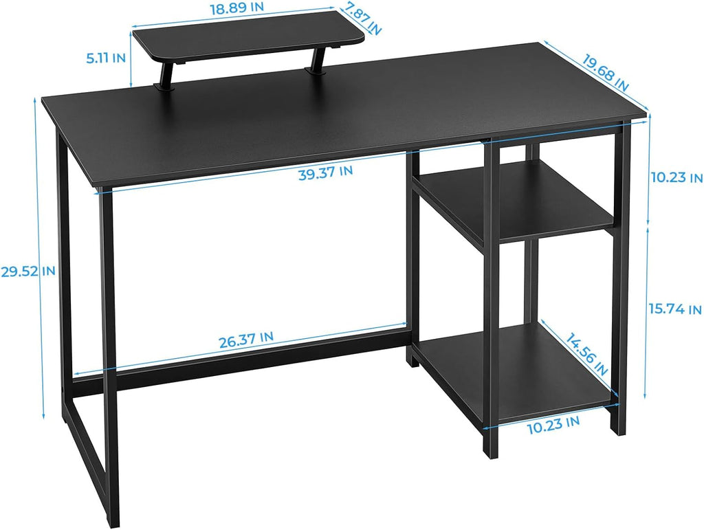 GreenForest Computer Desk with Monitor Stand, 39 Inch Black Y11207