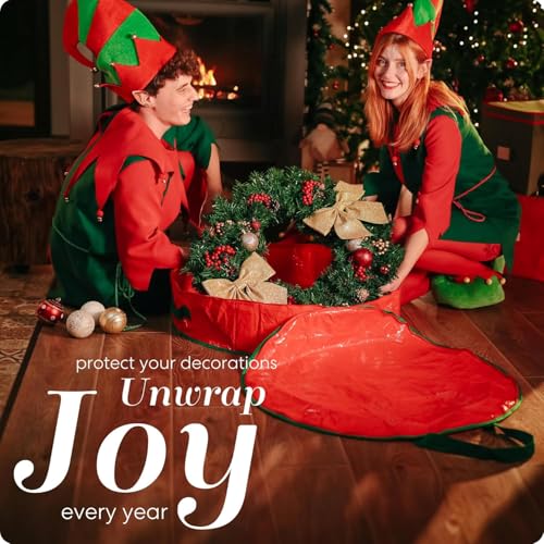 Handy Laundry Christmas Wreath Storage Bag - Durable Tarp with Zipper, 30" N271071