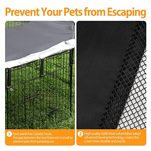 PJYuCien Dog Playpen - Metal Foldable Exercise Pen with Bottom Pad for Small Medium Pets C352