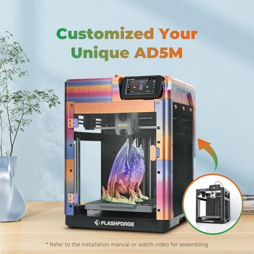 FLASHFORGE AD5M 3D Printer, Auto Calibration, 600mm/s Speed, 220x220x220mm J958