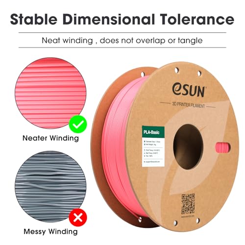 eSUN PLA Basic Filament 1.75mm, 3D Printer Filament, 1KG Spool, Black B3638