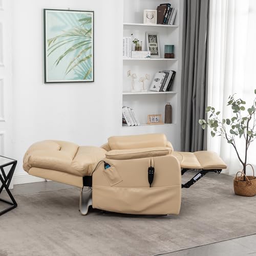 Lift Chair Recliner with Massage and Heat, Heavy Duty for Seniors, Brown V12888