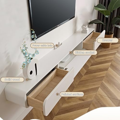 Wall TV Stand Cabinet with Door, White 120CM E4724
