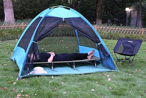 MARCHWAY Lightweight Folding Tent Camping Cot Bed with Lever Lock, Portable, 330Lbs (Black) R945221