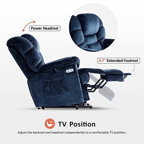 MCombo Triple Motor Power Lift Recliner Chair Sofa with Adjustable Headrest, Fabric, Brown T835565