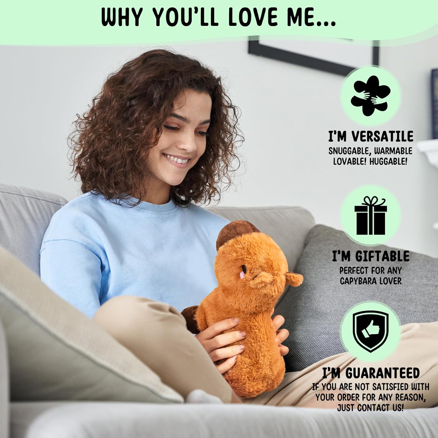 Capybara Microwavable Heating Pad Plush Toy for Women and Kids J3687