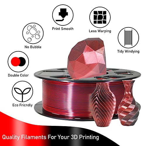 MIKA3D Bicolor Silk PLA 3D Printer Filament Bundle, 1.75mm, 6 Spools V5573