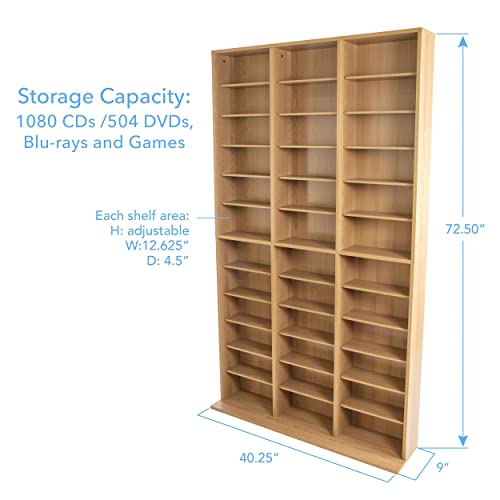 Atlantic Oskar 1080 Media Storage Cabinet, Maple, PN 38435715 J310425