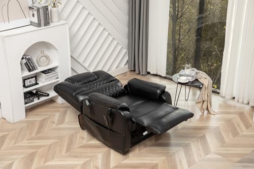 Lift Chair Recliner with Massage and Heat, Heavy Duty for Seniors, Brown V12888