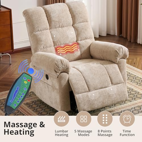 Oversized Power Lift Recliner Chair for Elderly with Massage and Heat T36815