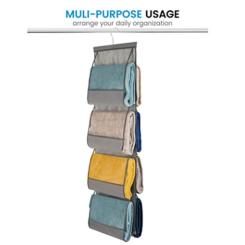 SNSLXH 5 Pack Stackable Closet Storage Basket, Foldable Closet Organizer, White W8950