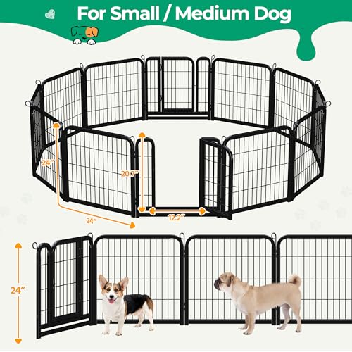 Yaheetech Dog Playpen Outdoor 40 Inch 8 Panels Metal Pet Fence I4784