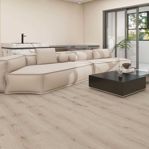 Interlocking Luxury Vinyl Flooring Wood-Look Planks SPC Rigid Core Waterproof Hickory Q852539