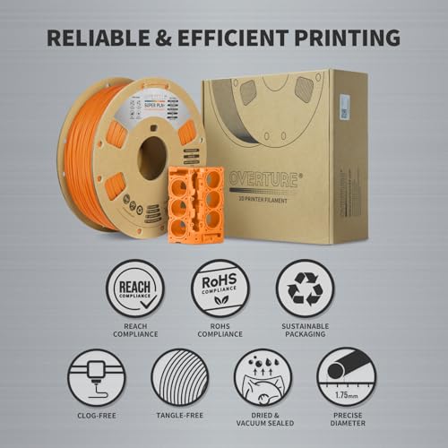 OVERTURE PLA Plus Filament 1.75mm 1kg Black S915984