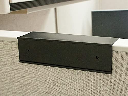 Quality Aluminum, Changeable Cubicle Nameplate Holder, Black Base, and Black Name Plate Holder, Guaranteed Not to Crack 8" x 2" (3" Cubicle Wall Depth)