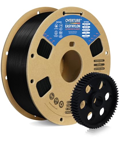 OVERTURE Nylon Filament 1.75mm Polyamide PA 1kg Spool Black Y657557