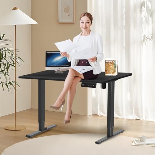 Electric Standing Desk Frame Height Adjustable Black Y740
