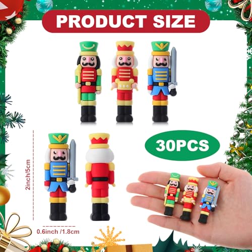 Chunful 60 Pcs Mini Christmas Nutcracker Soldier Figurines for Tree Tabletop Decor L8324