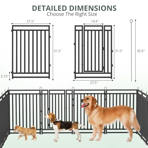 Metal Dog Fence Playpen 40" Height 16 Panels for Yard Camping RV A633426