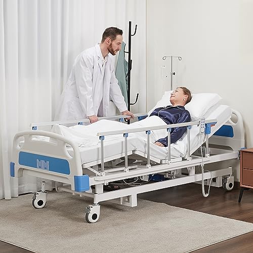 Electric Hospital ICU Bed with Mattress & IV Pole S6714