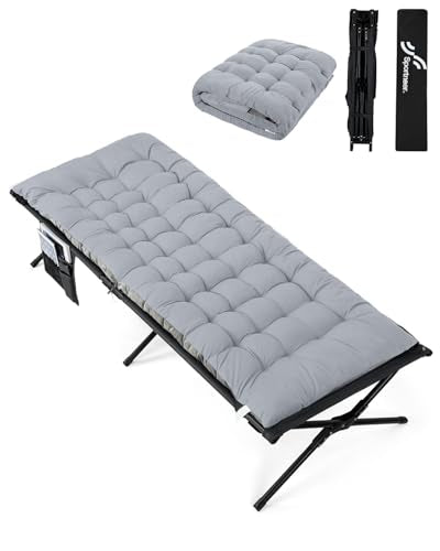 Sportneer Camping Cot, Portable Military Cot for Adults, Heavy Duty Folding Bed, Supports 330 Lbs F424597