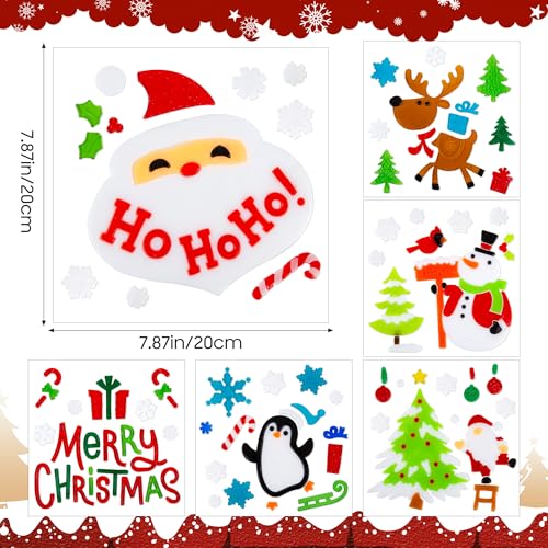 Christmas Window Clings Gel Snowflake Snowman 6-Piece Set F295752