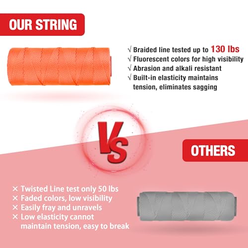 Goldblatt Mason Line 250 ft Braided Nylon String for Masonry and Gardening D6163