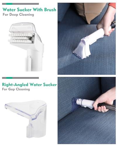 HAUSHOF Portable Carpet and Upholstery Cleaner, Lightweight Handheld for Pet Stains, White & Light Grey U80538