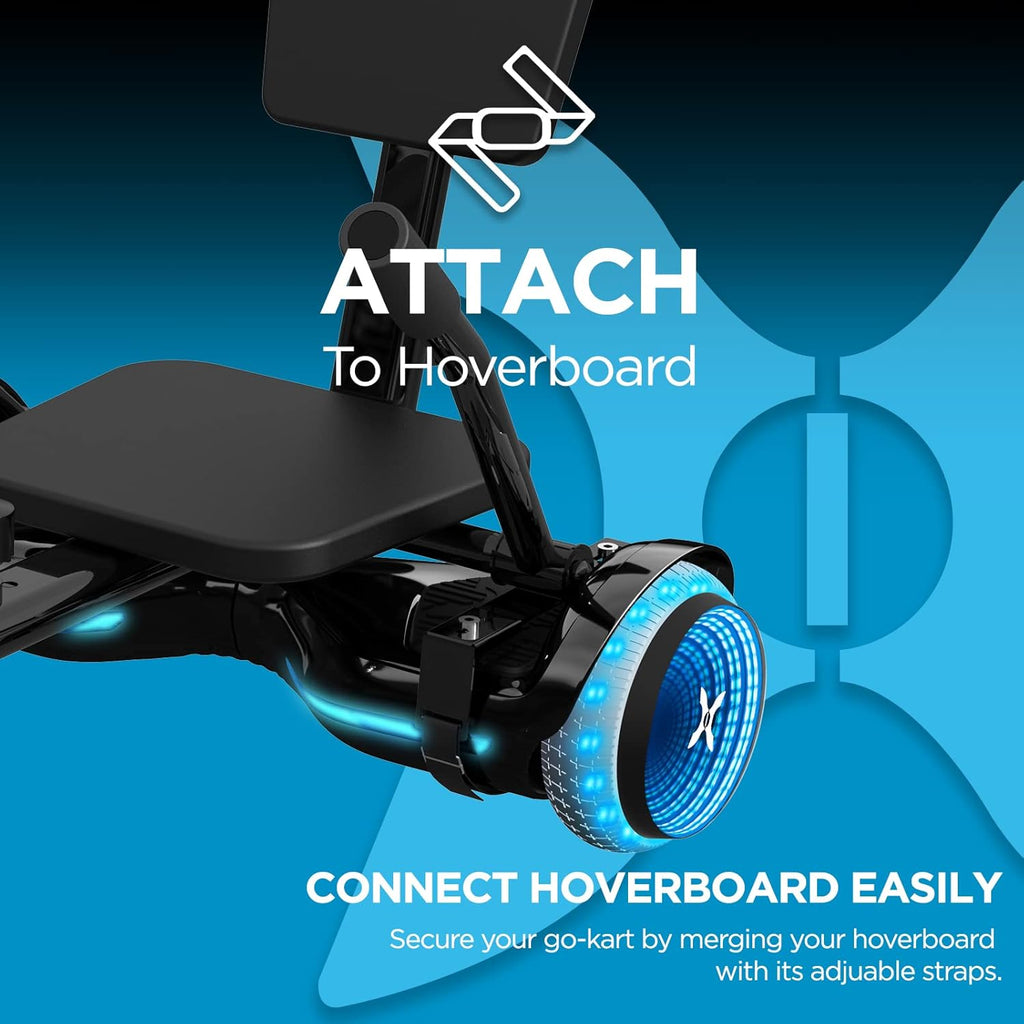 Hover-1 Turbo Hoverboard Combo with Seat Attachment, Black N4017