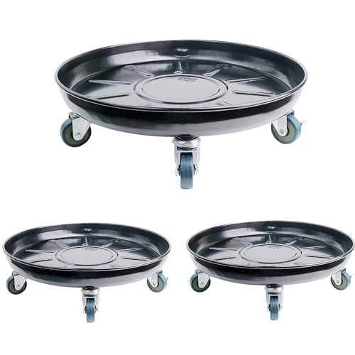 2 Pack Metal Plant Caddy with Wheels, Lockable Casters, Heavy Duty Q2424