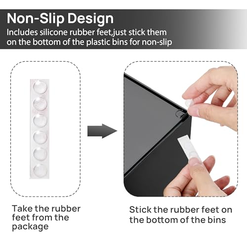 Vtopmart 4 Pack Clear Stackable Storage Drawers for Bathroom Makeup Organizer D5159