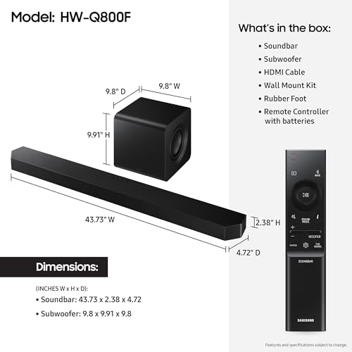 SAMSUNG Q990D 11.1.4ch Soundbar with Wireless Dolby Atmos and Rear Speakers M1387