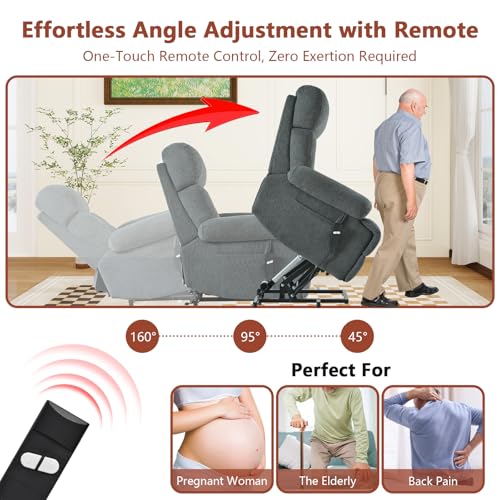 Power Lift Recliner for Elderly with Remote Control, Navy Blue P60192