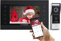 TMEZON Wireless WIFI Video Door Phone IP Doorbell Intercom System with Camera 7 Inch Monitor with 1080P Wired Camera Night Vision,No Monthly Fees, Support Remote Unlock Door Release,Snapshot, Tuya