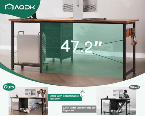 AODK L Shaped Gaming Desk with 4 Drawers, Power Outlets, Black P81263