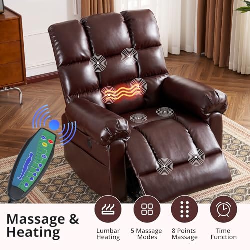 Oversized Power Lift Recliner Chair for Elderly with Massage and Heat T36815