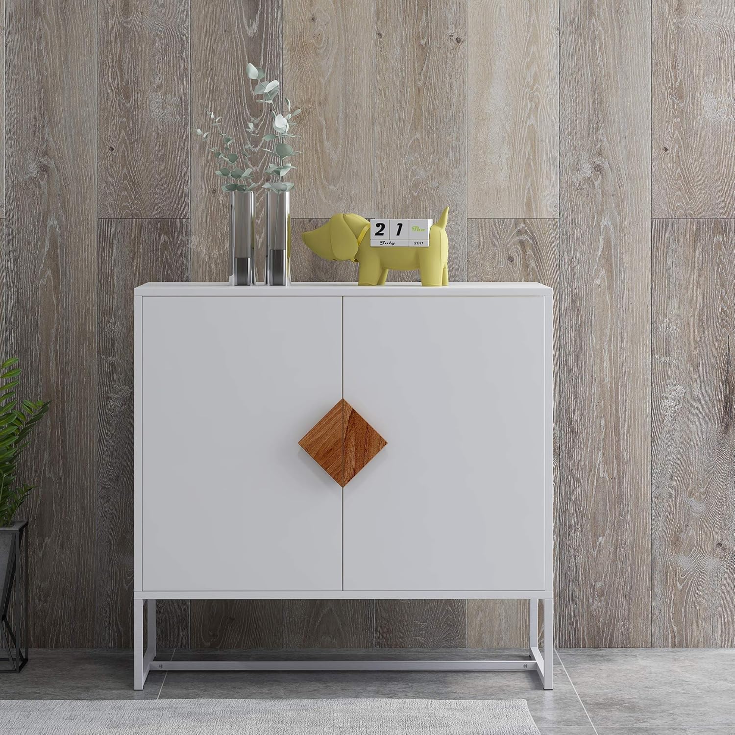 GIA Home Furniture Series Modern Solid Wood Kitchen Buffet Cabinet with 2 Doors, White, 32 Inch M688489